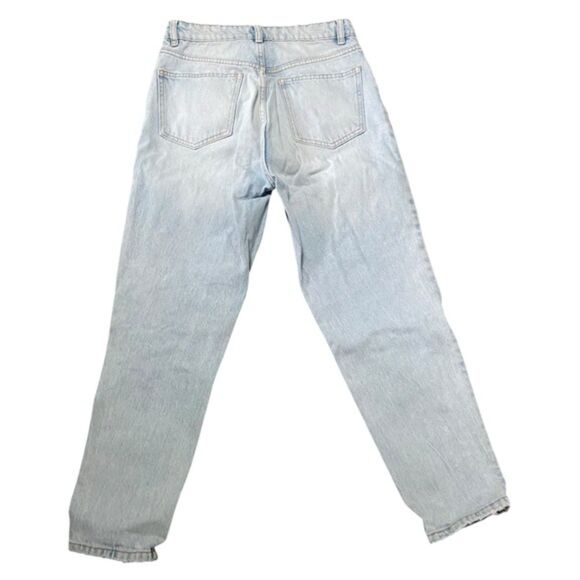 Zara Lightwash Boyfriend Distressed Straight Leg Mom Jeans Size 6 - Picture 7 of 9